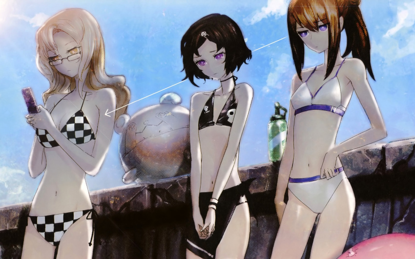 kiryuu_moeka, makise_kurisu, scan, shiina_mayuri, steins;gate, trap, urushibara_ruka
