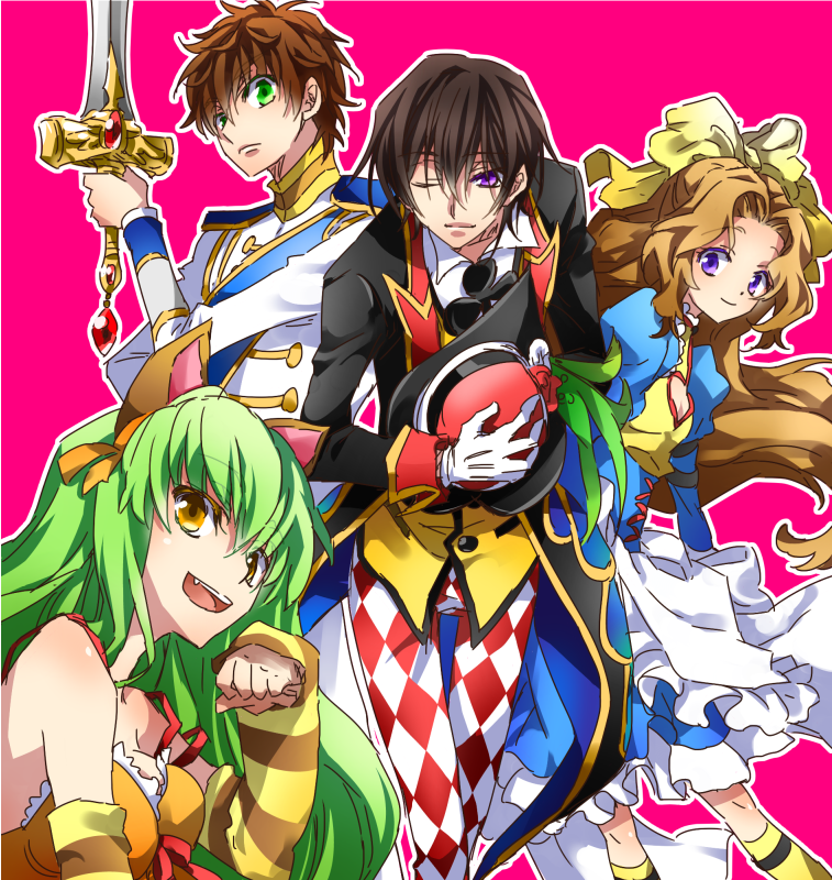 apron, brown_hair, c.c., cat_ears, code_geass, code_geass:_nunnally_in_wonderland, green_eyes, green_hair
