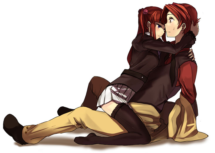 incest, lap_sitting, redhead, school_uniform, umineko_no_naku_koro_ni, ushiromiya_ange, ushiromiya_battler