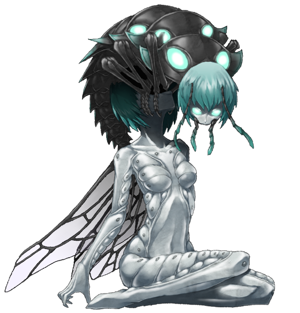 aqua_eyes, aqua_hair, insect, insect_wings, mazeran, persona, simple_background, sitting, touhou, transparent_background, wings, wriggle_nightbug, wriggle_nightbug_(bug)