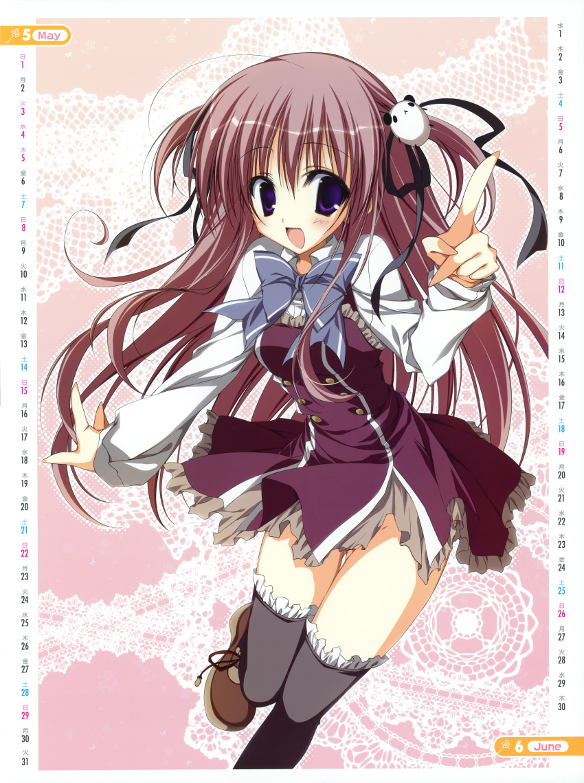 absurdres, calendar, ebiten_(manga), foreshortening, hanamori_hakata, highres, inugami_kira, pink_hair