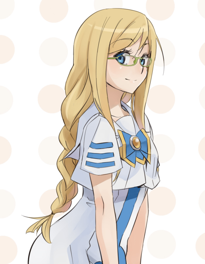 alicia_florence, aria, bespectacled, blonde_hair, blue_eyes, braid, getsumen, glasses