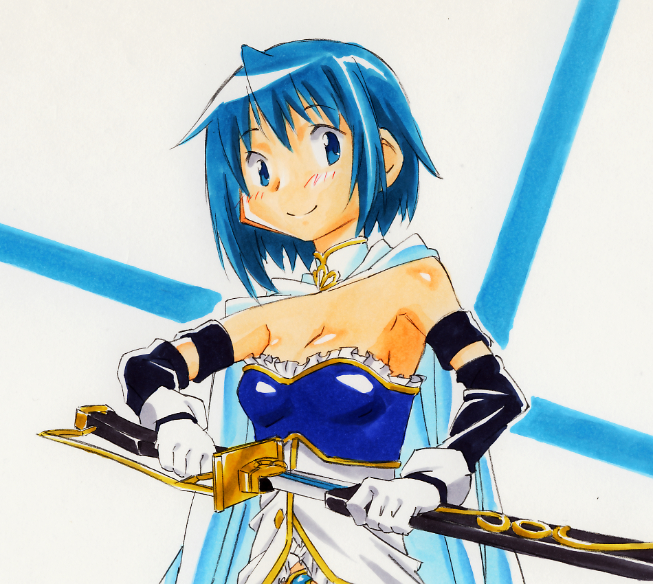 bad_id, blue_eyes, blue_hair, cape, gensei-225, gloves, magical_girl, mahou_shoujo_madoka_magica