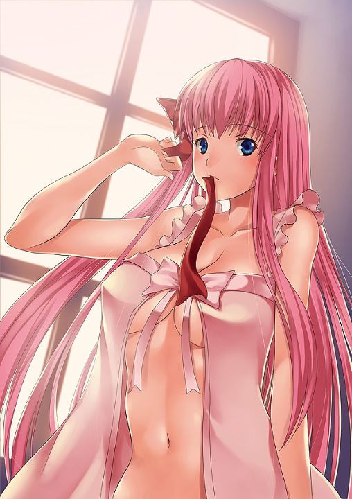 blue_eyes, bow, breasts, camisole, hair_bow, haramura_nodoka, huge_breasts, lamp_studio