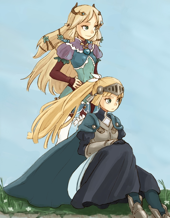 armor, blonde_hair, breastplate, cape, eno_(8-23), forte_(rune_factory), gloves, greaves