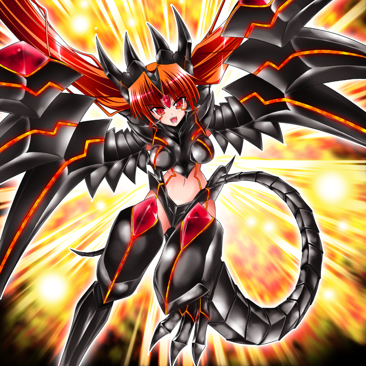 claw, cosplay, dragon, dragon_girl, monster_girl, orange_hair, red_eyes, red_eyes_darkness_metal_dragon, tail, yu-gi-oh, yu-gi-oh!, yuu-gi-ou, yuu-gi-ou_gx