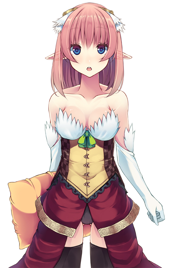 bad_id, black_legwear, black_panties, blue_eyes, breasts, cleavage, collarbone, corsage