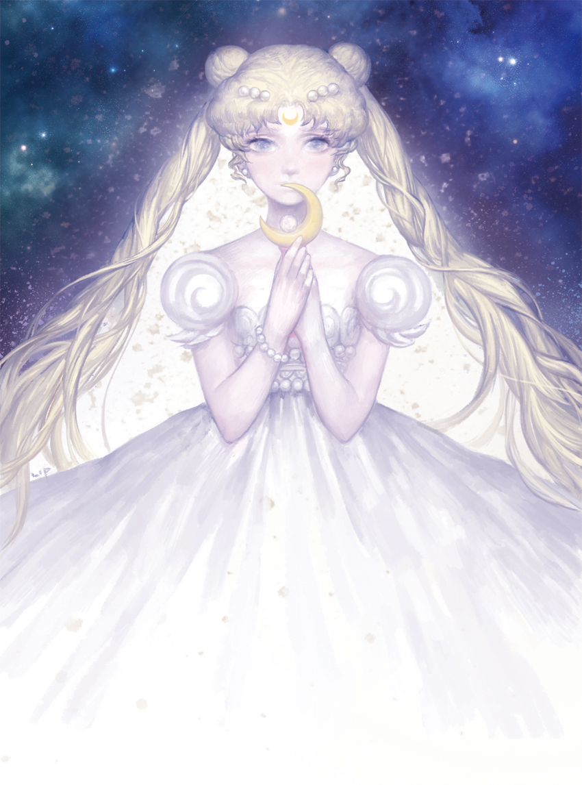bishoujo_senshi_sailor_moon, blue, blue_eyes, bracelet, covering_mouth, diamond, double_bun, dress