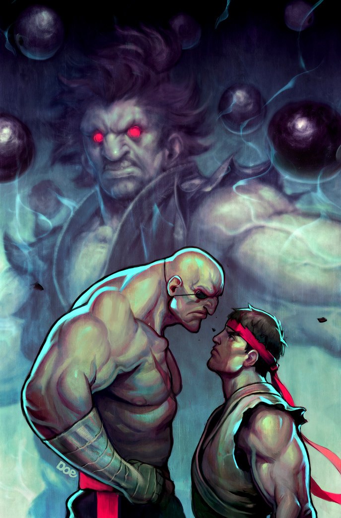 bandage, bandages, black_hair, doe, eyepatch, face-to-face, gouki, headband