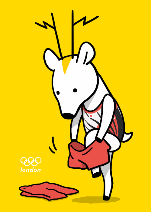 2012_summer_olympics, chidejika, deer, dressing, olympic_rings, olympics, one-piece_swimsuit, swimsuit