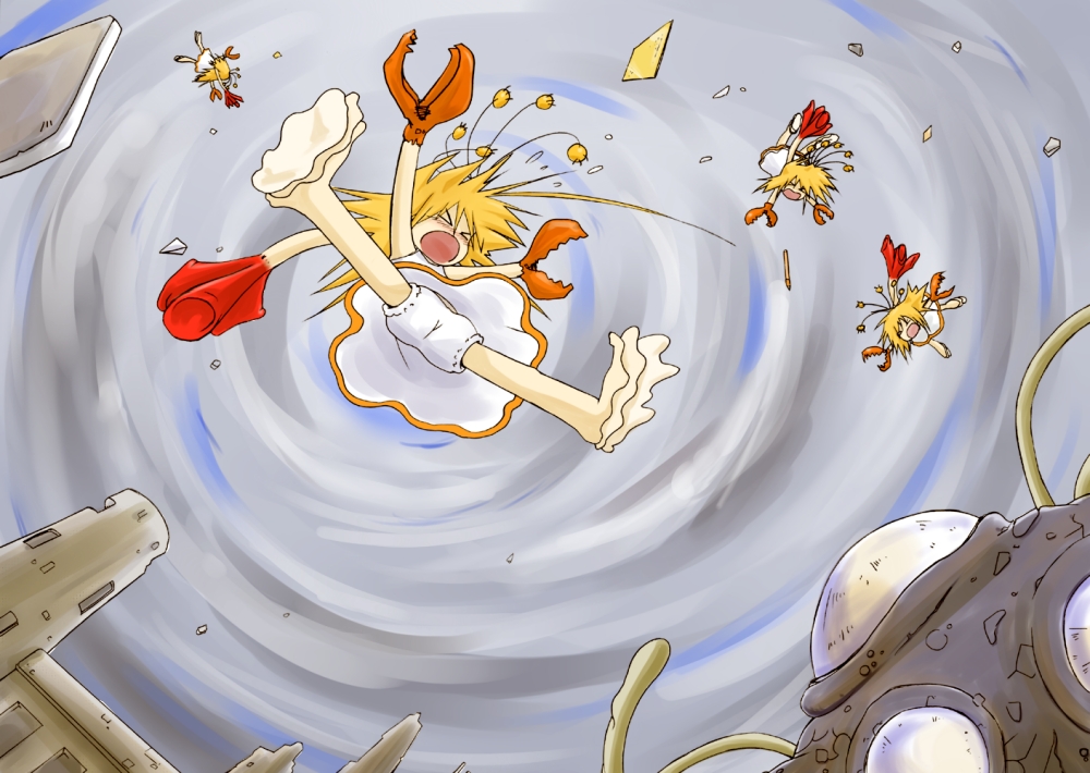 aor_saiun, bad_end, battle, blonde_hair, bloomers, city, claws, closed_eyes