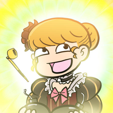 awesome, awesome_face, beatrice, bomb, bow, choker, collar, dan_kim