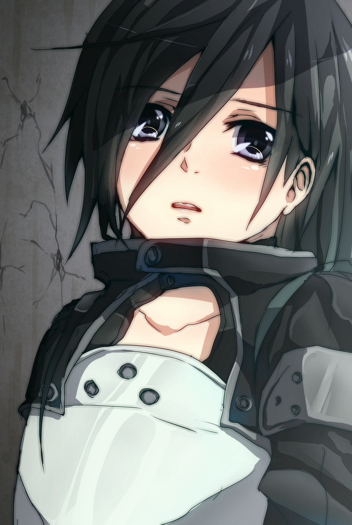 black_hair, blue_eyes, bust, face, kirito, kirito_(sao-ggo), kirito_(tundereyuina), male