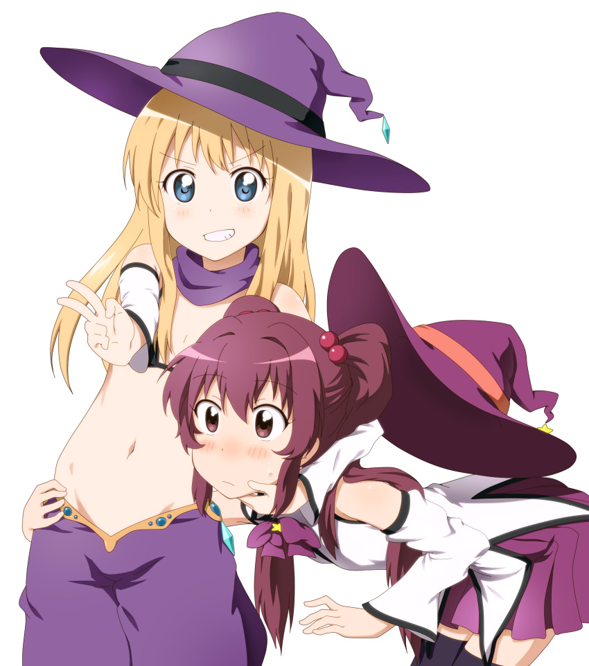 absurdres, black_legwear, blonde_hair, blue_eyes, blush, bow, cosplay, detached_sleeves