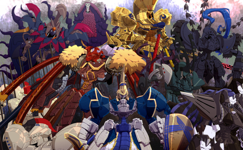 avalon_(fate/stay_night), berserker_(fate/zero), caster_(fate/zero), crossover, excalibur, fate/zero, fate_(series), female_assassin_(fate/zero)