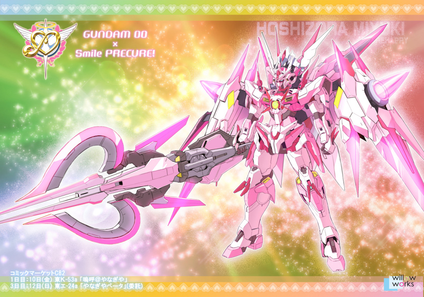 character_name, cure_happy, fusion, gundam, gundam_00, mecha, mechanization, parody