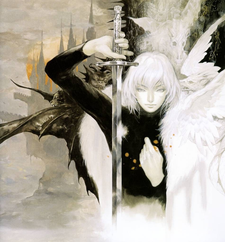 castlevania, castlevania:_aria_of_sorrow, coat, kojima_ayami, male, official_art, oil_painting_(medium), pale_skin