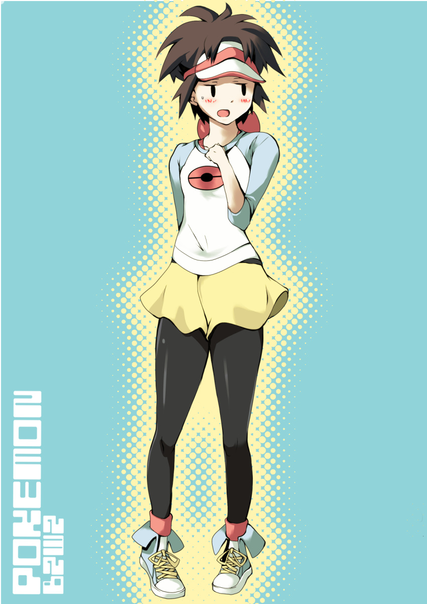 black_eyes, blush, brown_hair, cosplay, crossdressinging, d2inis, english, female_protagonist_(pokemon_bw2)