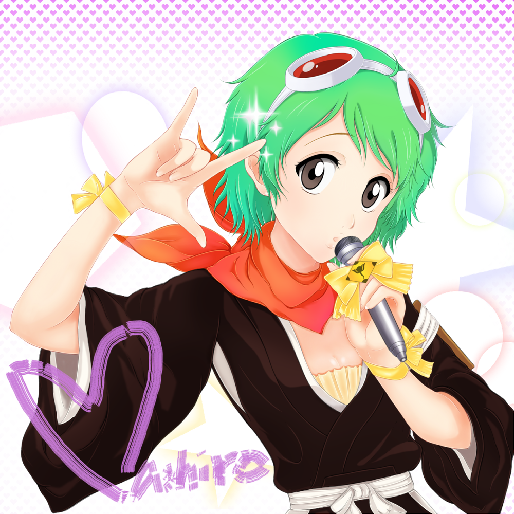 bleach, bleach:_turn_back_the_pendulum, green_hair, kuna_mashiro, lhsj, macross, macross_frontier, microphone