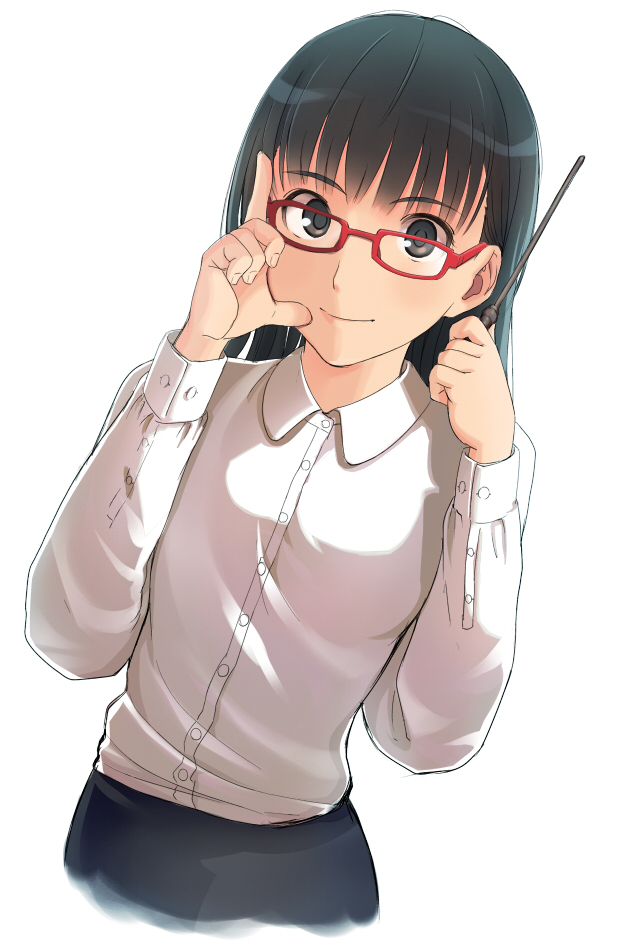 amagami, ayatsuji_tsukasa, bespectacled, black_eyes, black_hair, bust, dress_shirt, glasses