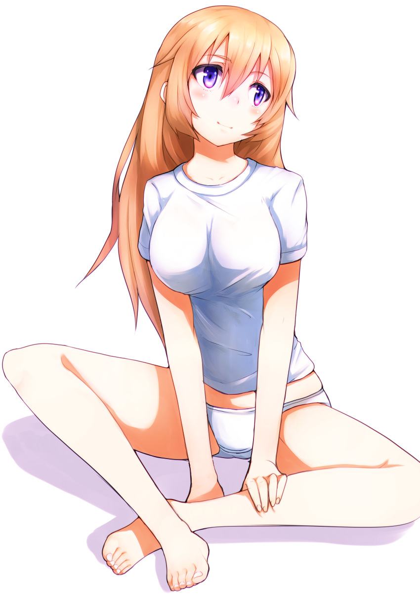 absurdres, barefoot, breasts, brown_hair, charlotte_e_yeager, highres, long_hair, nuko-d
