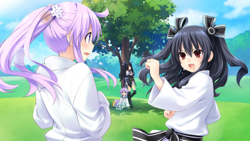 game_cg, hyperdimension_neptunia_mk2, nepgear, neptune_(choujigen_game_neptune), noire, tsunako, yuni_(hyperdimension_neptunia_mk2)