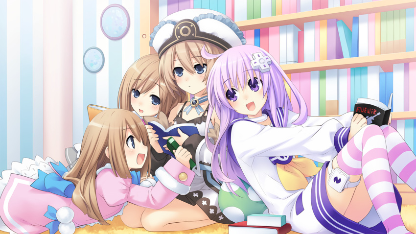 blanc, game_cg, hyperdimension_neptunia_mk2, nepgear, ram_(neptune_series), rom_(neptune_series), tsunako