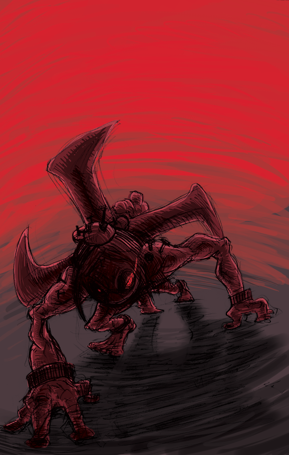 black_hair, mask, nail, painwheel_(skullgirls), picky, red_eyes, skullgirls