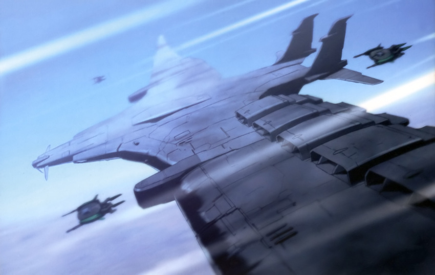 anksha, garuda_(aircraft), gundam, gundam_unicorn, highres, mecha, science_fiction, sky