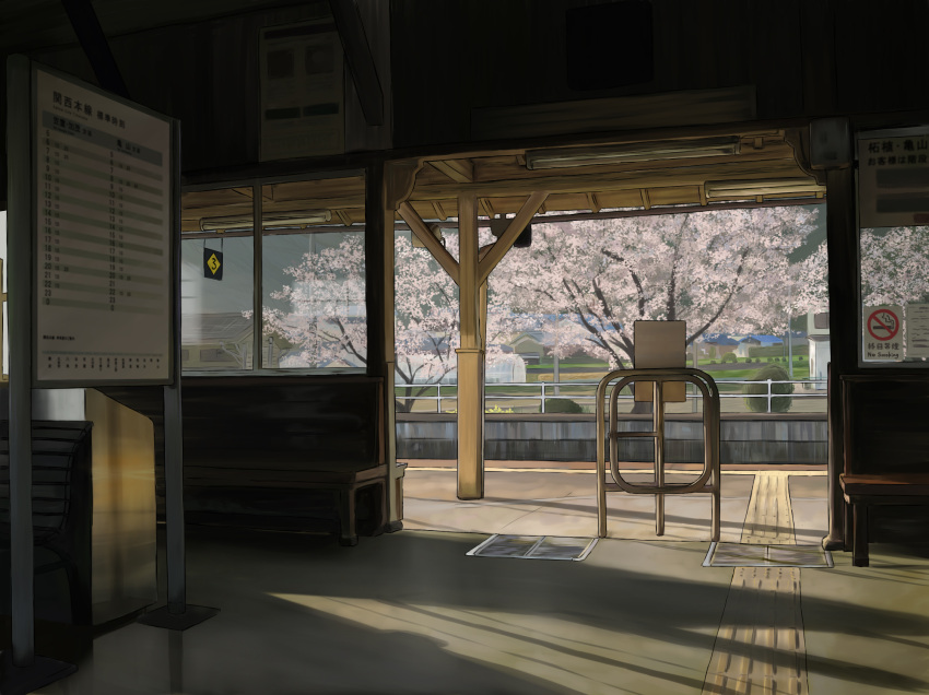 cherry_blossoms, landscape, original, scenic, spring, yume32ki