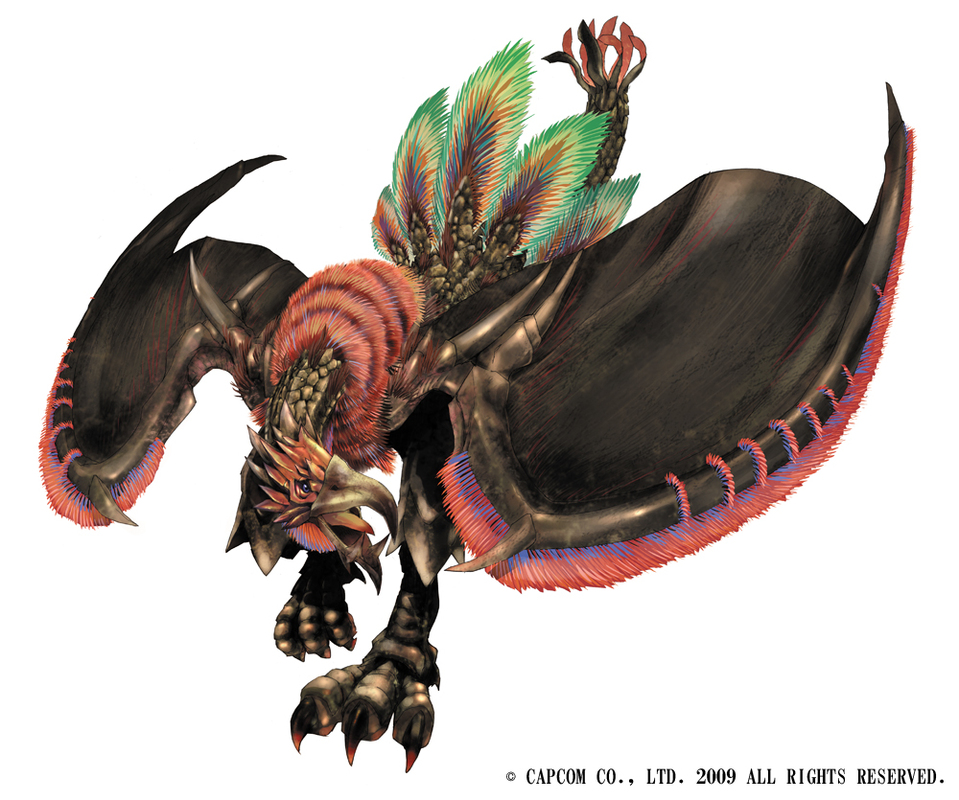 hypnocatrice, monster_hunter, no_humans, ryuuta_(ipse), simple_background, white_background, wings