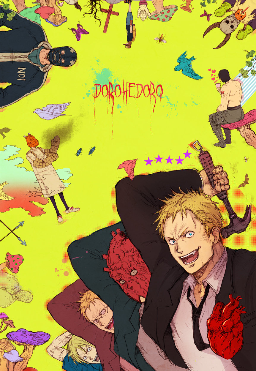 backpack, bag, beak, bird, blonde_hair, blue_eyes, butterfly, chota