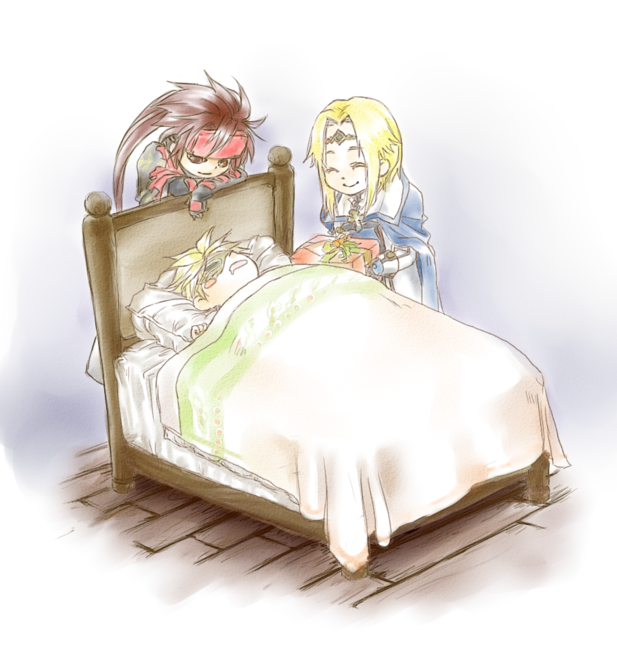 blanket, eyepatch, gift, guilty_gear, guilty_gear_2, ky_kiske, pillow, sin