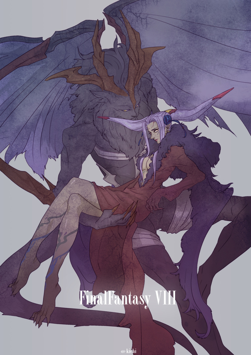artist_name, breasts, carrying, cleavage, final_fantasy, final_fantasy_viii, griever, highres