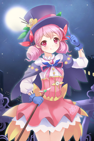 brooch, cape, crescent_conundrum, deeple, flower, frills, full_moon, gloves