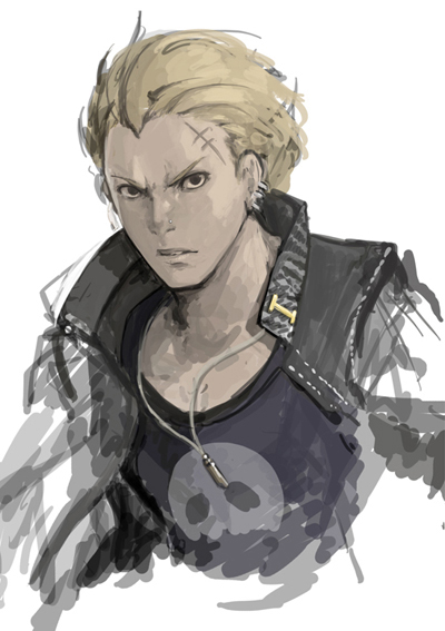 blonde_hair, bust, jacket, jewelry, male, necklace, persona, persona_4