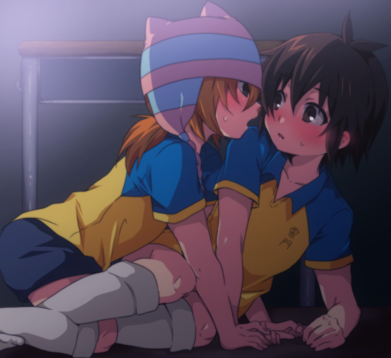blush, classroom, futaba_841, handa_shin'ichi, handa_shin'ichi, handa_shinichi, hat, inazuma_eleven