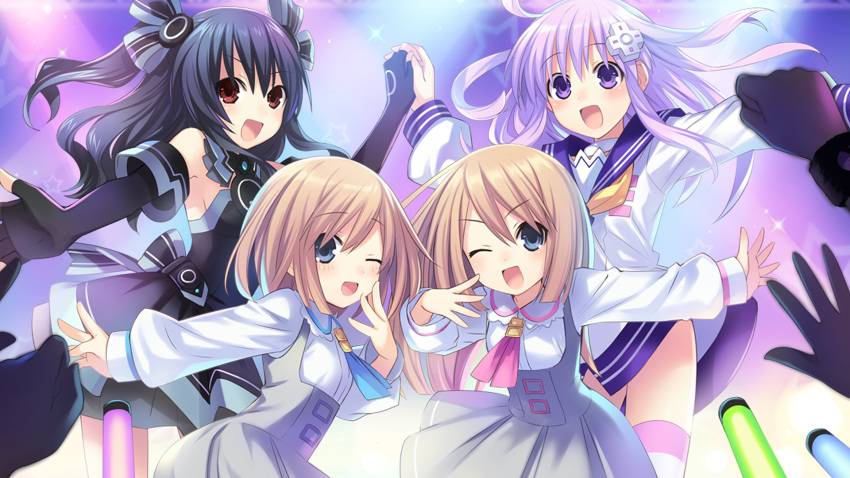game_cg, hyperdimension_neptunia_mk2, nepgear, ram_(neptune_series), rom_(neptune_series), tsunako, yuni_(hyperdimension_neptunia_mk2)