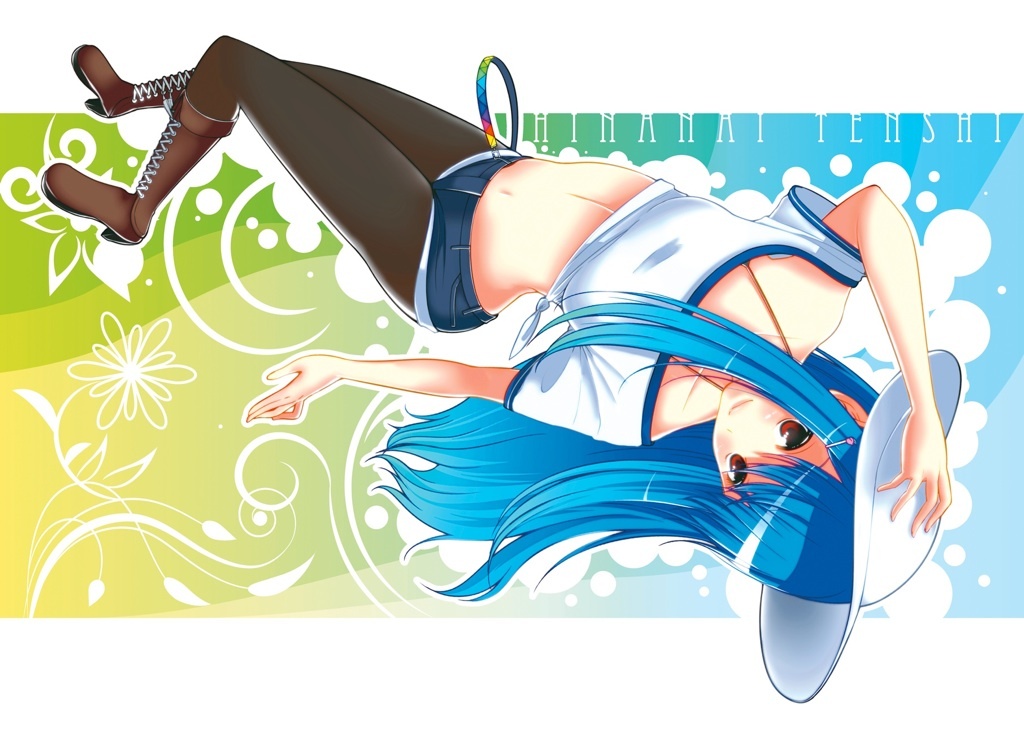 alternate_costume, black_legwear, blue_hair, boots, casual, contemporary, denim, denim_shorts