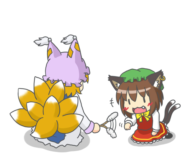 :3, animal_ears, cat_ears, cat_tail, cat_teaser, cat_toy, chen, fang
