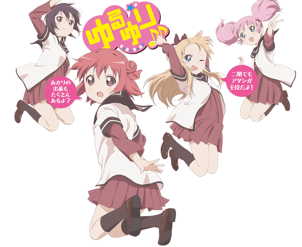 >:d, >;d, :d, akaza_akari, black_hair, black_legwear, blonde_hair, double_bun