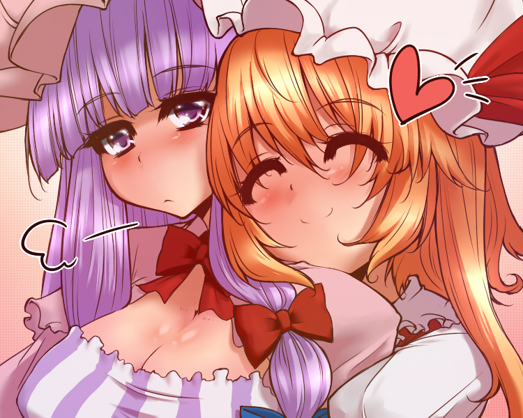 blonde_hair, breasts, cleavage, closed_eyes, demekyon, eyes_closed, face, flandre_scarlet