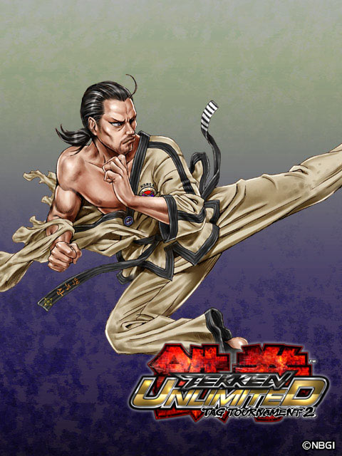 1boy, baek_doo_san, black_hair, dougi, facial_hair, flying_kick, goatee, kicking