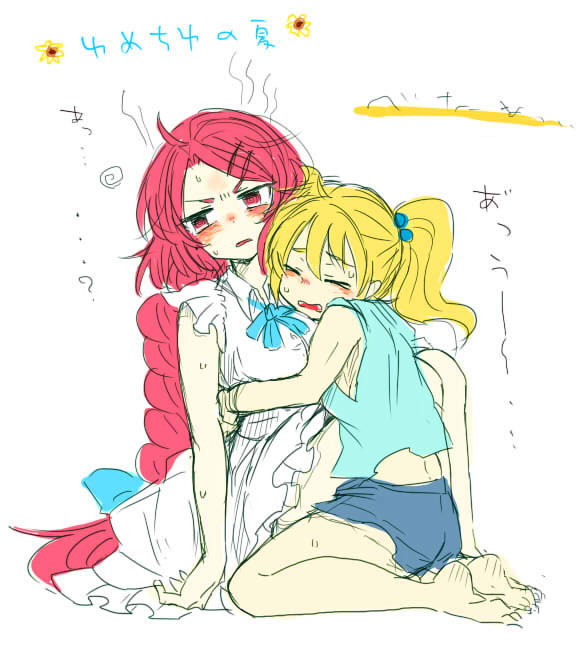 alternate_costume, bare_legs, blonde_hair, braid, closed_eyes, eyes_closed, hair_ornament, hairpin