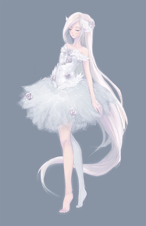 bad_id, bare_shoulders, barefoot, blue, blue_background, blue_legwear, closed_eyes, copyright_request, dress, eyes_closed, feathers, flower, formal, full_body, hair_flower, hair_ornament, ia_(vocaloid), long_hair, pale_color, rose, shirleiy, short_dress, simple_background, single_thighhigh, sleeveless, sleeveless_dress, solo, standing, thigh-highs, thighhighs, tiptoes, very_long_hair, vocaloid, white_dress, white_hair, white_rose