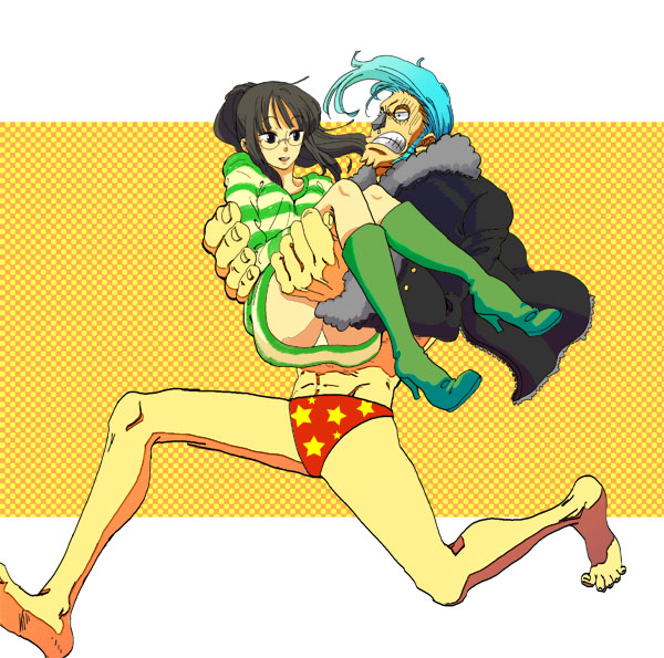 boots, bottomless, carrying, franky, glasses, karukaradon818, nervous, nico_robin
