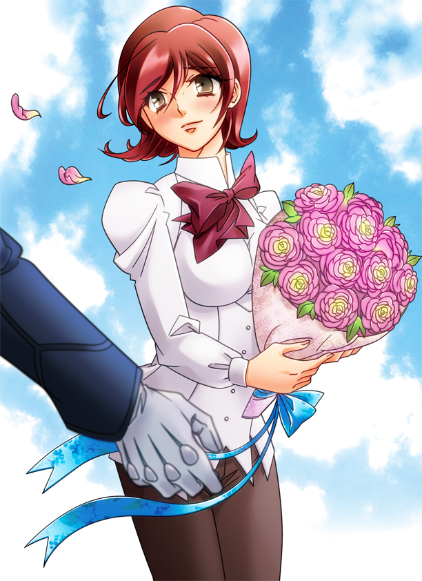 bouquet, brown_eyes, fabu0405, fate/zero, fate_(series), flower, gloves, kayneth_archibald_el-melloi