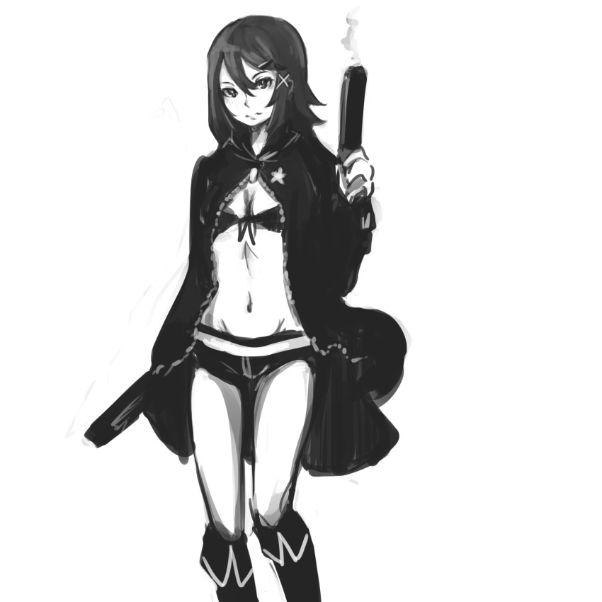 anonymous_drawfag, asagiri_asagi, bikini_top, black_rock_shooter, black_rock_shooter_(character), black_rock_shooter_(cosplay), boots, breasts