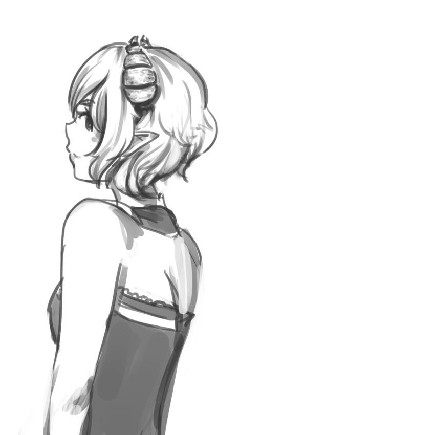 anonymous_drawfag, bare_shoulders, choker, demon_girl, dress, fiend_(juniper's_knot), fiend_(juniper's_knot), from_behind