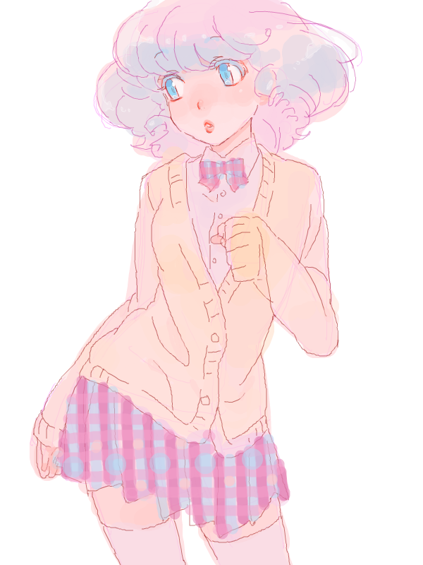 blue_hair, creamy_mami, drawr, lipstick, mahou_no_tenshi_creamy_mami, makeup, morisawa_yuu, multicolored_hair